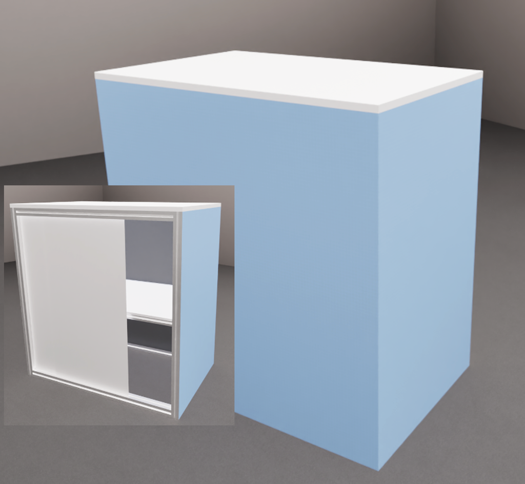 Desk with print